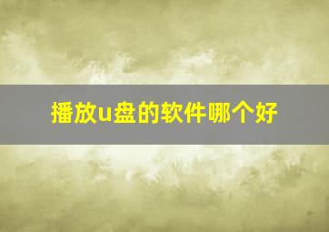 播放u盘的软件哪个好