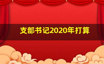 支部书记2020年打算