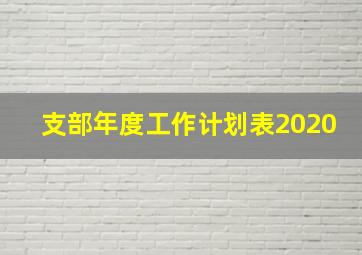 支部年度工作计划表2020