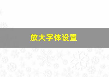 放大字体设置