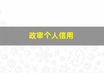 政审个人信用