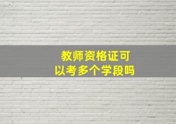 教师资格证可以考多个学段吗