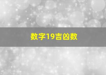 数字19吉凶数