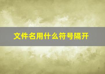 文件名用什么符号隔开