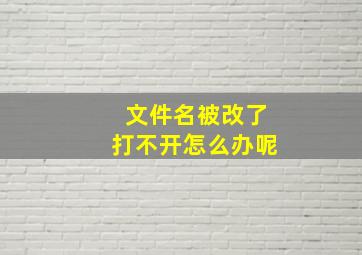 文件名被改了打不开怎么办呢