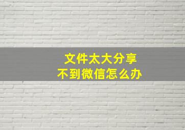 文件太大分享不到微信怎么办