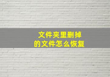 文件夹里删掉的文件怎么恢复