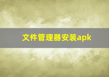 文件管理器安装apk