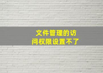 文件管理的访问权限设置不了