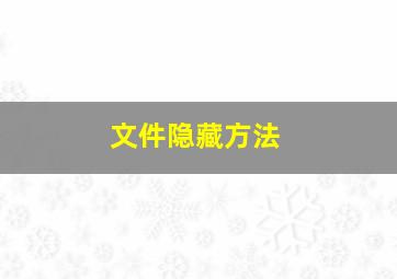 文件隐藏方法