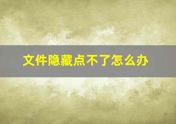 文件隐藏点不了怎么办