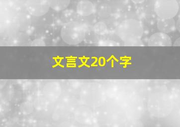 文言文20个字