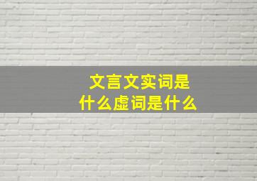 文言文实词是什么虚词是什么