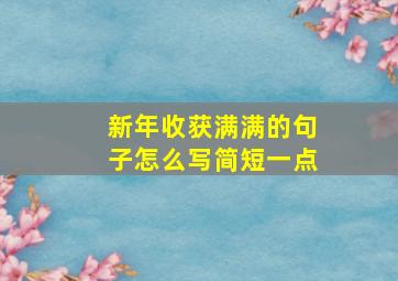 新年收获满满的句子怎么写简短一点