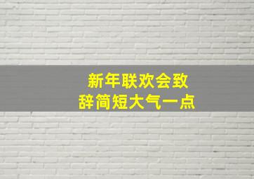 新年联欢会致辞简短大气一点