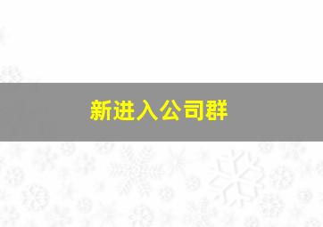 新进入公司群