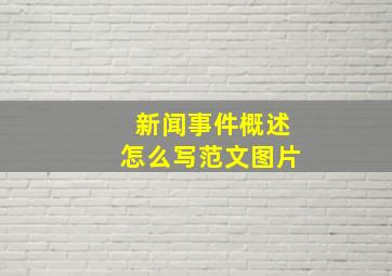 新闻事件概述怎么写范文图片