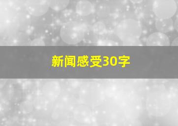 新闻感受30字