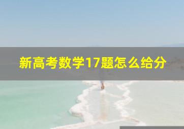 新高考数学17题怎么给分