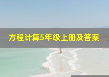 方程计算5年级上册及答案