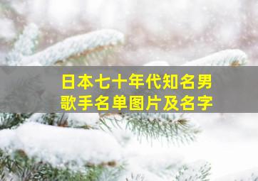 日本七十年代知名男歌手名单图片及名字