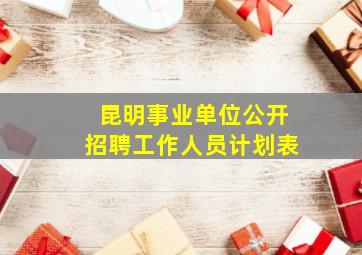 昆明事业单位公开招聘工作人员计划表