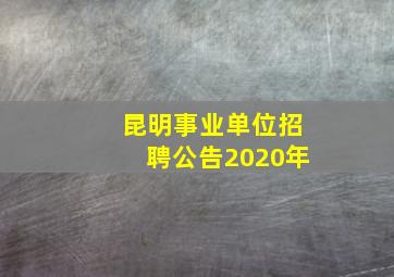 昆明事业单位招聘公告2020年