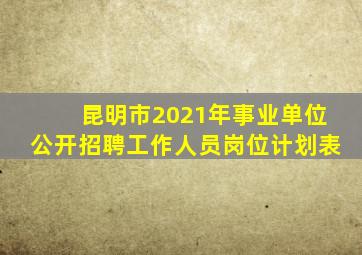 昆明市2021年事业单位公开招聘工作人员岗位计划表