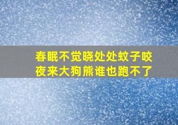 春眠不觉晓处处蚊子咬夜来大狗熊谁也跑不了