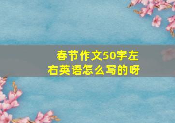 春节作文50字左右英语怎么写的呀