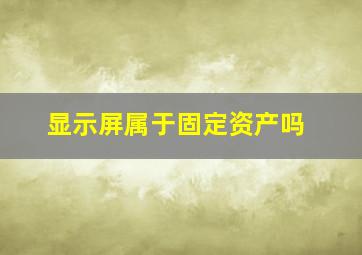 显示屏属于固定资产吗