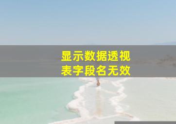 显示数据透视表字段名无效