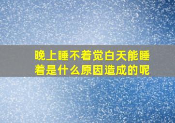 晚上睡不着觉白天能睡着是什么原因造成的呢