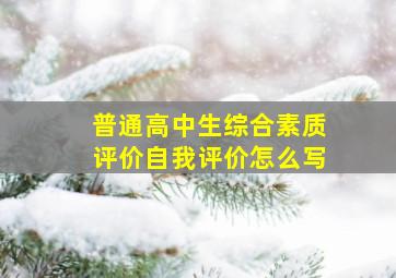 普通高中生综合素质评价自我评价怎么写