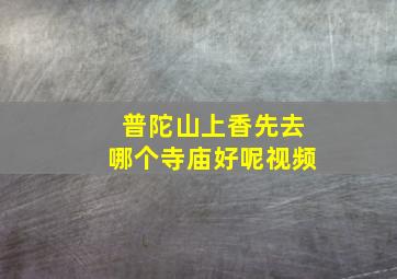 普陀山上香先去哪个寺庙好呢视频