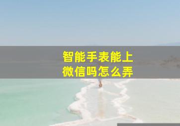 智能手表能上微信吗怎么弄