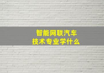 智能网联汽车技术专业学什么