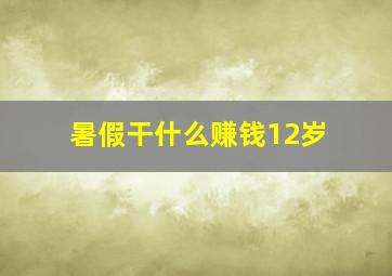 暑假干什么赚钱12岁