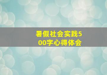 暑假社会实践500字心得体会