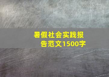 暑假社会实践报告范文1500字