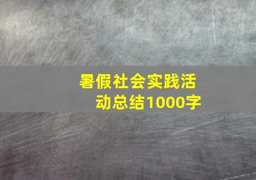 暑假社会实践活动总结1000字