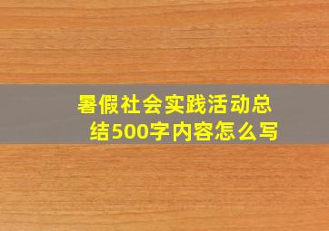 暑假社会实践活动总结500字内容怎么写