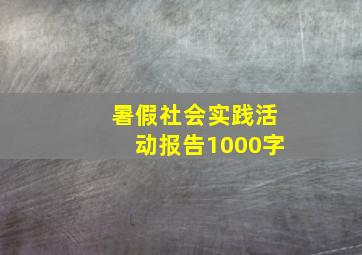 暑假社会实践活动报告1000字