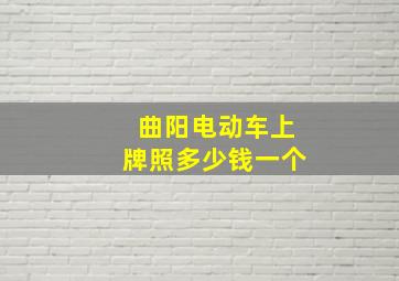 曲阳电动车上牌照多少钱一个