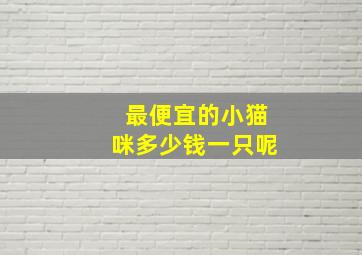 最便宜的小猫咪多少钱一只呢