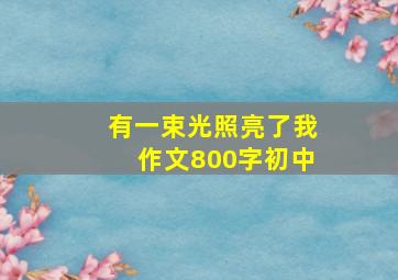 有一束光照亮了我作文800字初中