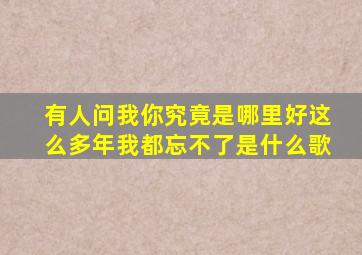 有人问我你究竟是哪里好这么多年我都忘不了是什么歌