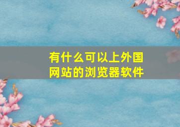 有什么可以上外国网站的浏览器软件