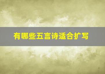 有哪些五言诗适合扩写