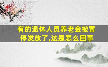 有的退休人员养老金被暂停发放了,这是怎么回事